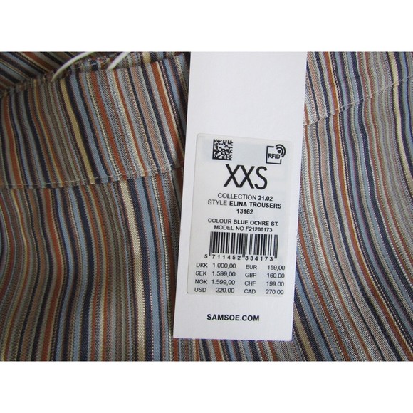 Samsoe Samsoe Multicolored Striped Wide Leg Elina Trousers Pants Size XXS NWT - Picture 7 of 8